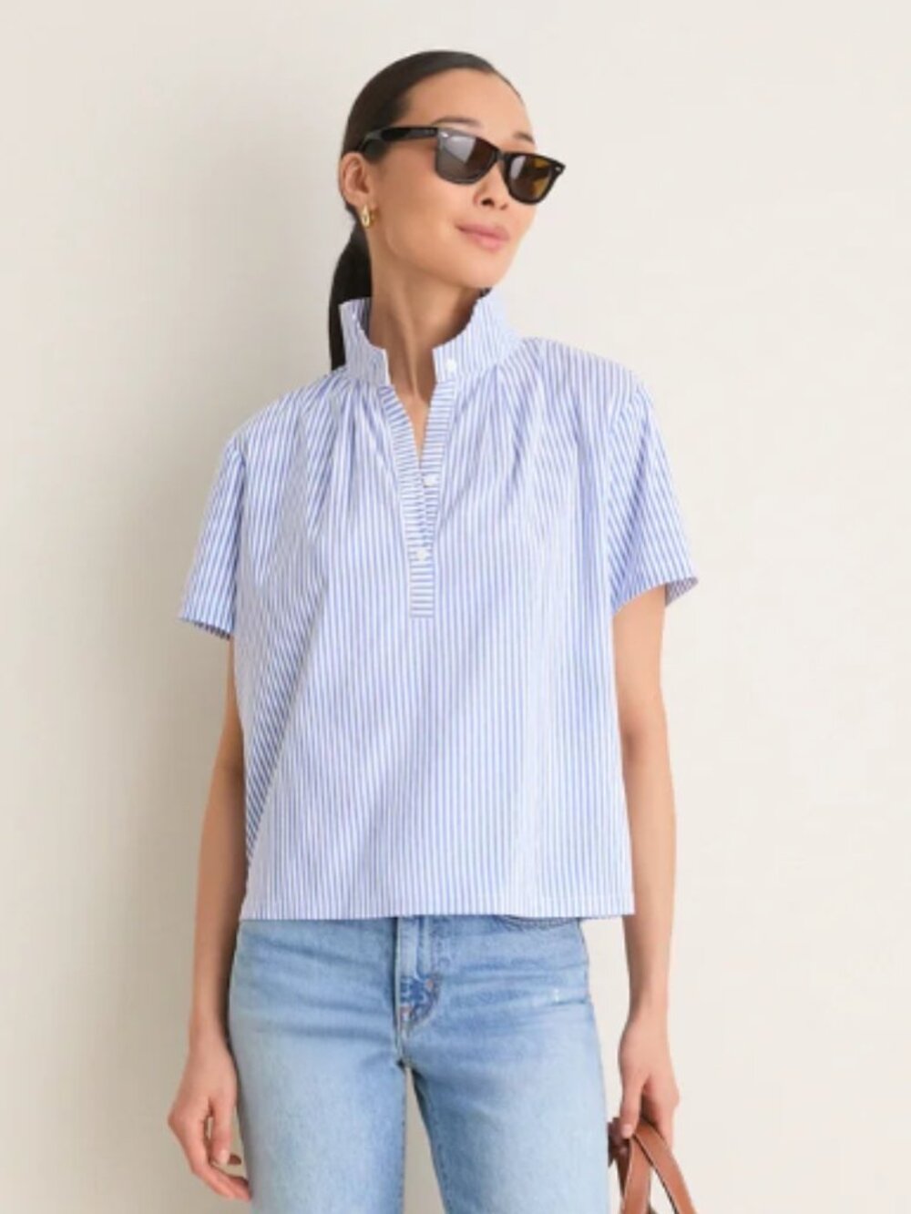 NEW! Tuckernuck Blue and White Stripe Finn Popover Size XL